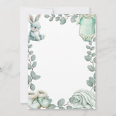 ミントグリーンの赤ちゃんイスラム教出生おめでとう 招待状 (裏面)