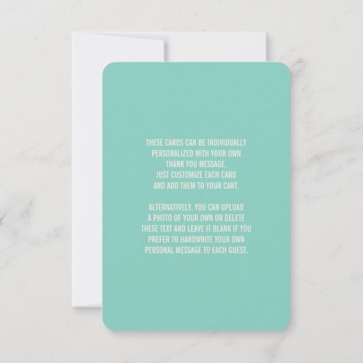 ミントグリーンアイスクリームスパークラーボーイの1歳の誕生日 サンキューカード (裏面)