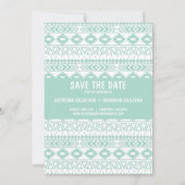 ミントグリーンアステカフォトセーブ・ザ・デート案内 招待状 (裏面)