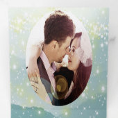 ミントグリーンアッシュマウンテンヒルサイ結婚ズ 三つ折り招待状 (内部最初)