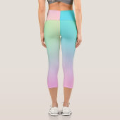 ミントグリーンアンドパステルピンクグラデーションデザイン カプリレギンス (裏面)