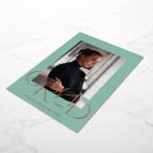 ミントグリーンアールデコTyopgraphy大学院写真2022 箔招待状 (回転した状態)