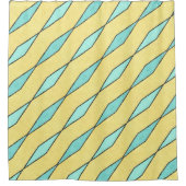 ミントグリーンイエローとブラックモダン シャワーカーテン (正面)