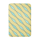 ミントグリーンイエローブラックダイアゴナルレトロ モダン バスマット (正面縦)