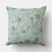 ミントグリーンインスパイアヴィンテージガーデンダイヤモンド クッション (正面)
