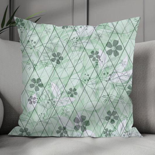 ミントグリーンインスパイアヴィンテージガーデンダイヤモンド クッション