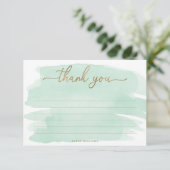 ミントグリーンウォーターカラーサンキューカード カード (スタンド正面)