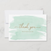 ミントグリーンウォーターカラーサンキューカード カード (裏面)