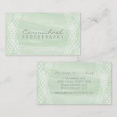 ミントグリーンウォーターカラーデコ名刺 名刺 (正面/裏面)