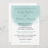 ミントグリーンウォーターカラー結婚式招待状 招待状 (正面/裏面)