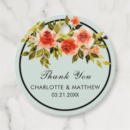 ミントグリーンウォーター結婚カラーフローラサンキュー フェイバータグ