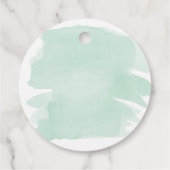 ミントグリーンウォーター色ありがとうメッセージカード フェイバータグ (裏面)
