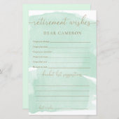 ミントグリーンウォーター色の退職願い (正面/裏面)