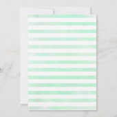 ミントグリーンウォーター色ストライプ婚約パーティ 招待状 (裏面)