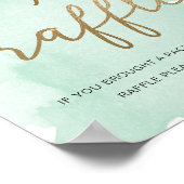 ミントグリーンウォーター色金ゴールドおむつラッフル ポスター (角)