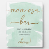 ミントグリーンウォーター色金ゴールドマムオーサバーサイン フォトプラーク (正面)