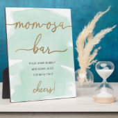 ミントグリーンウォーター色金ゴールドマムオーサバーサイン フォトプラーク (側面)