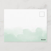 ミントグリーンウォーター色金ゴールド幾何学保存日付 ポストカード (裏面)