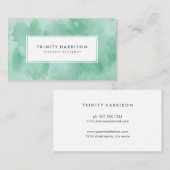 ミントグリーンウォーター色 | Chic モダン 名刺 (正面/裏面)