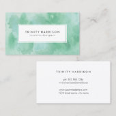 ミントグリーンウォーター色 | Chic モダン 名刺 (正面/裏面)
