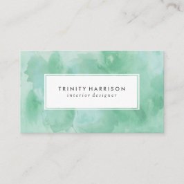 ミントグリーンウォーター色 | Chic モダン 名刺