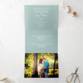 ミントグリーンエレガンス結婚ズ 三つ折り招待状 (内部)