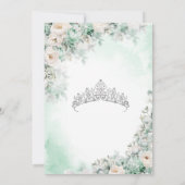 ミントグリーンエレガントウォーターカラーフローラキンセアニラ 招待状 (裏面)