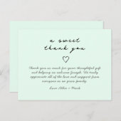 ミントグリーンエレガントベビーサンキューカード ポストカード (正面/裏面)