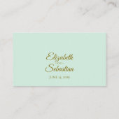 ミントグリーンエレガント金ゴールドフリル結婚ズ護衛カード プレイスカード (裏面)