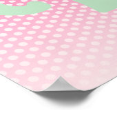 ミントグリーンエレファントオンピンク ポスター (角)