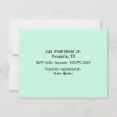 ミントグリーンエレファントベビーシャワー招待状 招待状 (裏面)