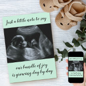 ミントグリーンカスタムソノグラム写真妊娠 案内状