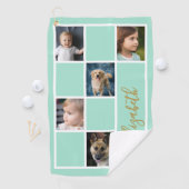 ミントグリーンカスタムテンプレートファミリーの写真 ゴルフタオル (インサイチュ)