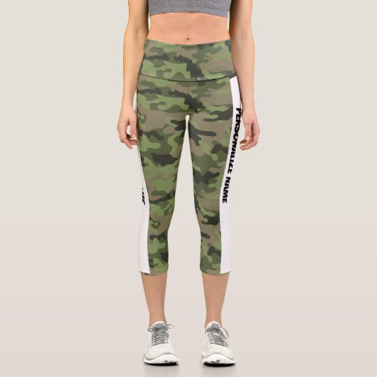 ミントグリーンカモフラージパーソナライズ カプリレギンス (正面)