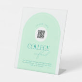 ミントグリーンカレッジファンドQRコードペデスタルサイン 台座サイン (正面)