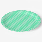 ミントグリーンキャンディストライプー ペーパープレート (アングル)