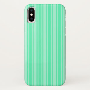 ミントグリーンキャンディストライプー iPhone X ケース