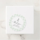 ミントグリーンギンガムバニーラビットベイビーシャワー フェイバータグ (インサイチュ)