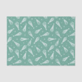 ミントグリーンクリスマスホリデーツリーパターン 薄葉紙 (正面)