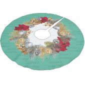 ミントグリーンクリスマスリース ブラッシュドポリエステルツリースカート (アングル)