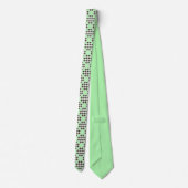 ミントグリーンクリーム及びチョコレートチップキルトパターン ネクタイ (裏面)