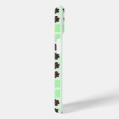 ミントグリーンクリーム及びチョコレートチップキルトパターン Case-Mate iPhoneケース (裏面 / 右)