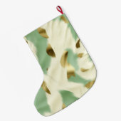 ミントグリーンクリーム金ゴールド牛革 ラージクリスマスストッキング (裏面 (吊り時))