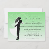 ミントグリーングラデーションシルエットフォーマルウェディング 招待状 (正面)