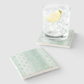 ミントグリーングリッタースパークルクリスマスツリーズ     ストーンコースター (横)