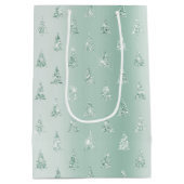 ミントグリーングリッタースパークルクリスマスツリーズ   ミディアムペーパーバッグ (裏面)