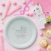 ミントグリーングリッターベビーシャワー紙プレート ペーパープレート (パーティー)