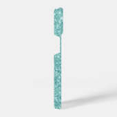 ミントグリーングリッター パーソナライズされた iPhoneケース (右側面)