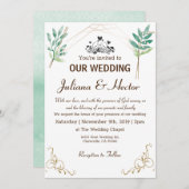 ミントグリーングリーン招待状 招待状 (正面/裏面)