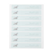 ミントグリーングレーフローラ周回ラベル ラップアラウンド宛名ラベル (シート)